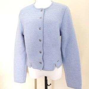 Vintage GEIGER Austria wool cardigan Sky Blue Size 42